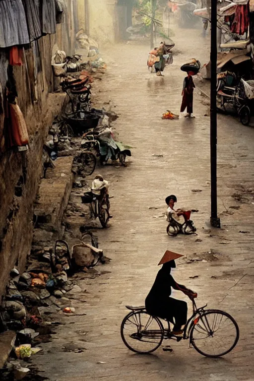 Image similar to poor vietnamese, ultradetailed, volumetric lighting, art by steve mccurry