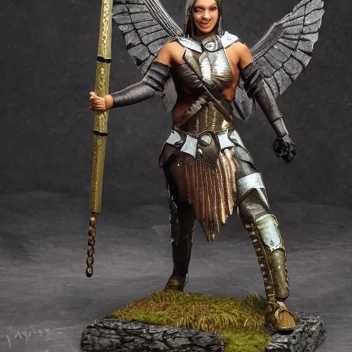 Prompt: full body photo of dominique mcelligott as a valkyrie warrior