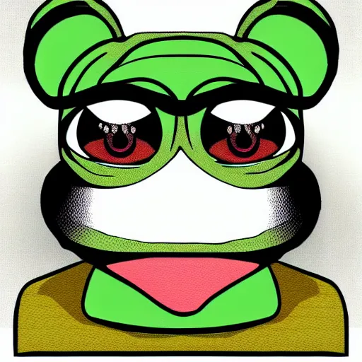 Prompt: pepe green cartoon frog