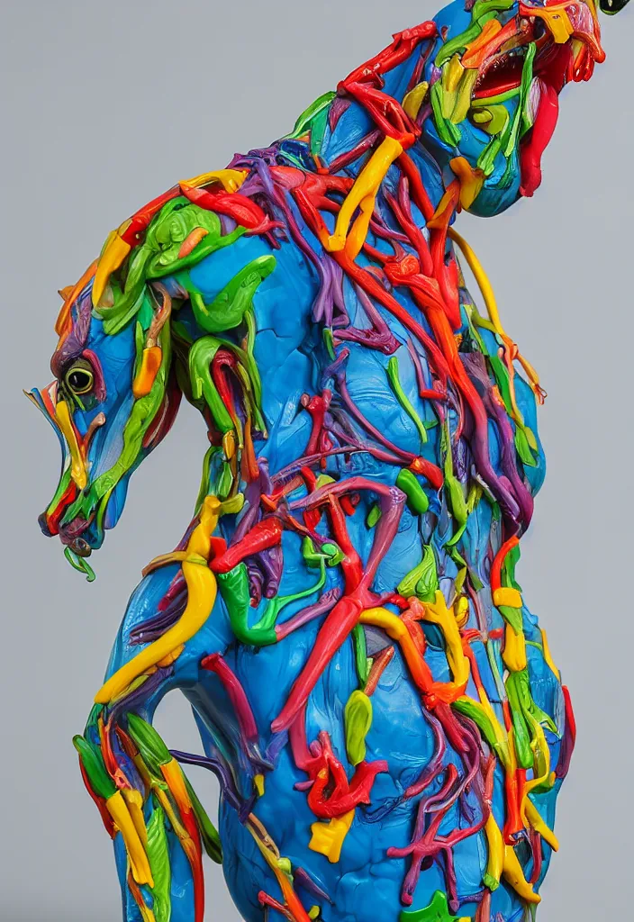 Image similar to bojack horseman, anatomical model made of colored resin, by damien hirst, sigma 3 5 mm f / 8