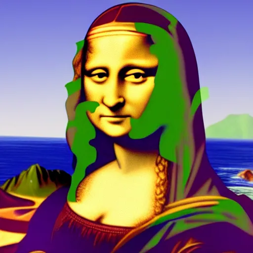 Prompt: mona lisa face closeup, as a GTA loading screen, gta splash screen, grand theft auto, gta 5, grand theft auto