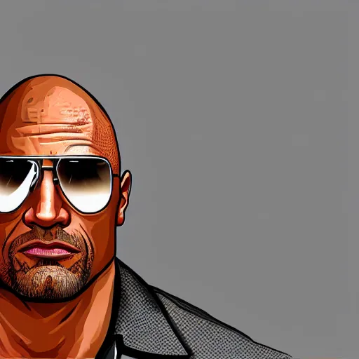 Image similar to Dwayne Johnson in GTA art style