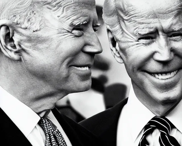 Image similar to president joe biden face to face with president joe biden, nikon 3 5 mm, photograph