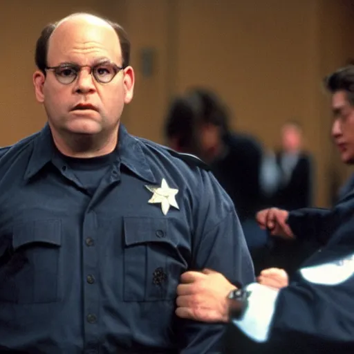 Prompt: George Costanza on law and order special victims unit being arrested