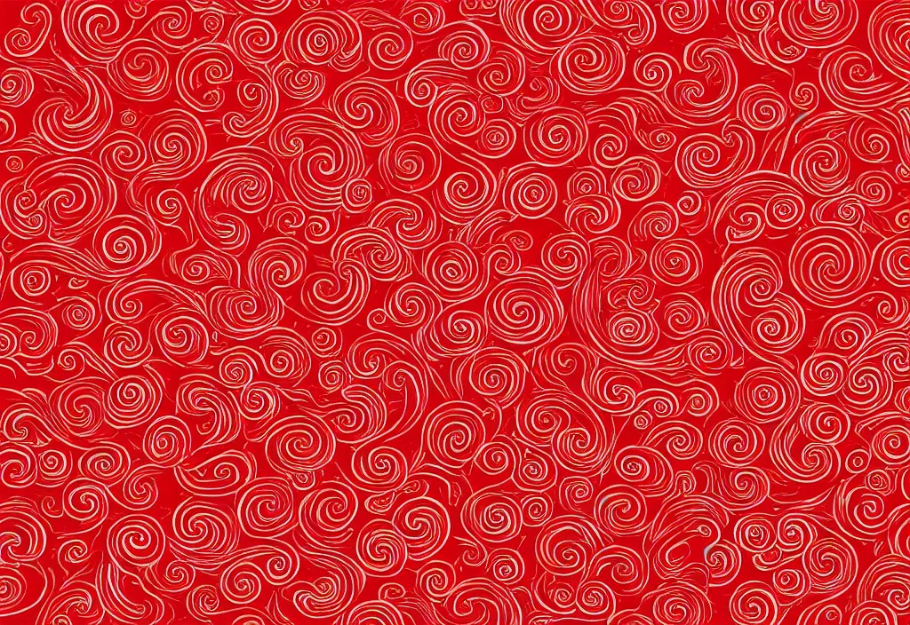 Image similar to a red background with swirls and waves royalty illustration, a silk screen by emperor huizong of song, shutterstock contest winner, sumatraism, repeating pattern, red background, matte background