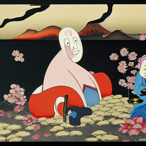 Prompt: the grim adventures of billy and mandy, oil painting, by ikenaga yasunari and ayana otake and ko rakusui