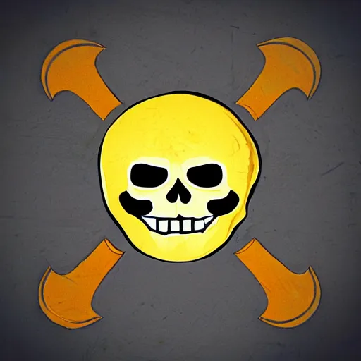 Prompt: a jolly roger, game logo