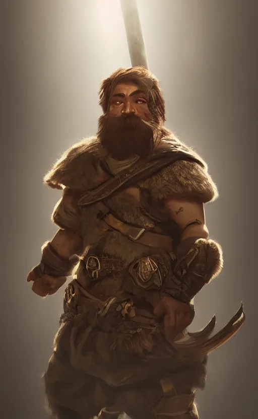 Prompt: portrait of a male ranger hill dwarf, dungeons and dragons, unreal engine 5, moody lighting, mist, digital art, trending on artstation