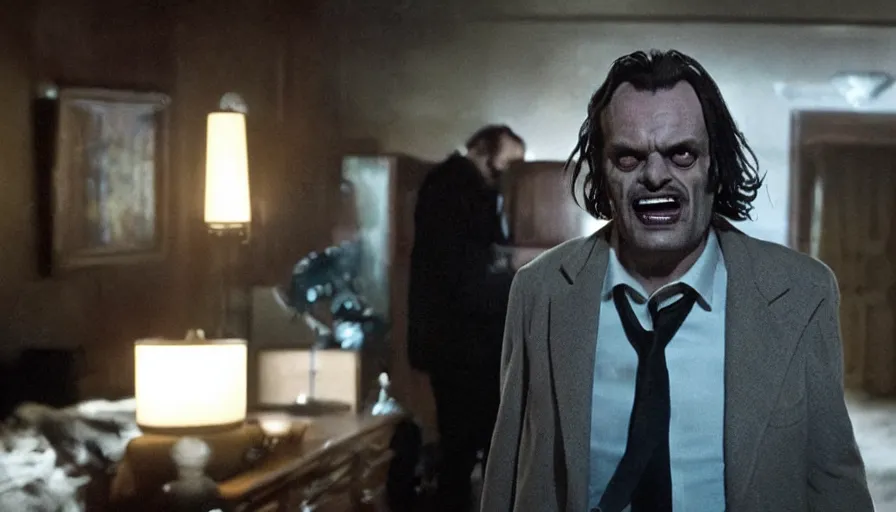 Image similar to Jack Torrance in The Avengers (2012), cinematic lighting, cinematography