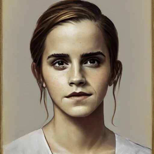 Image similar to emma watson, painting by walt whitman