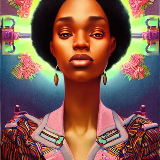 Image similar to Stockholm city portrait, black women afro, Pixar style, by Tristan Eaton Stanley Artgerm and Tom Bagshaw.