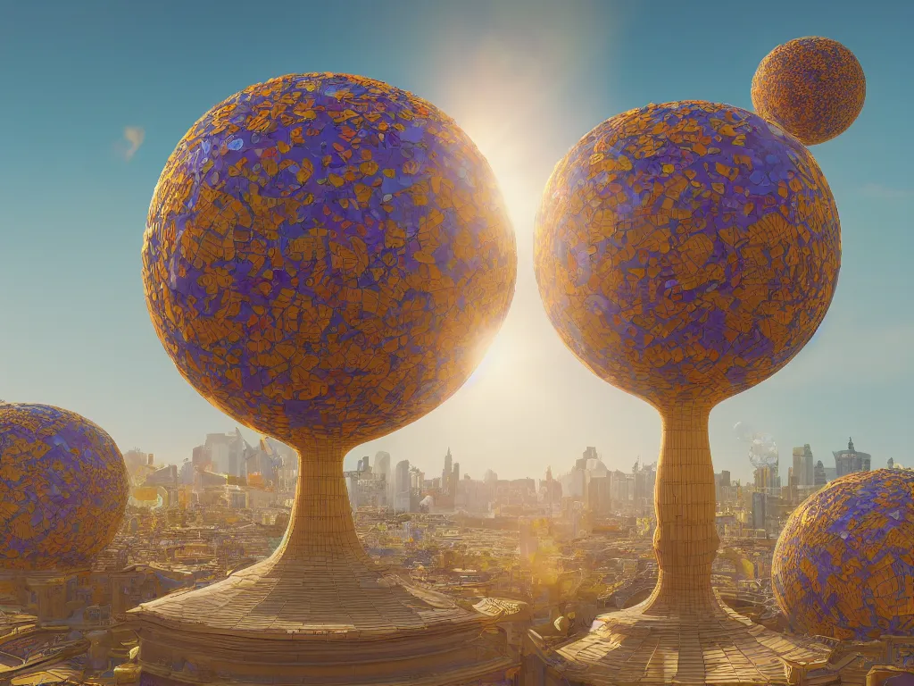 Image similar to 3 d render, sunlight study, the universe is a spheroid region 7 0 5 meters in diameter, art nouveau, by ambrosius bosschaert and ( ( ( ( ( lisa frank ) ) ) ) ), 8 k, sharp focus, octane render