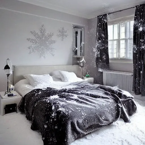 Image similar to why is it snowing in my bedroom?,