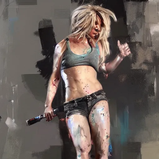 Image similar to full body full britney spears as lola bunny morphed together, hybrid, jeremy mann painting