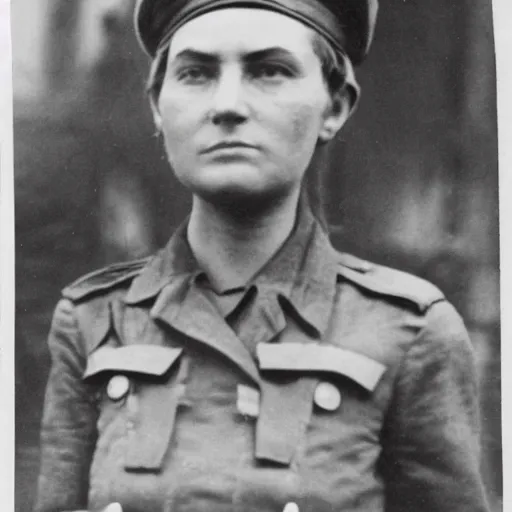 Image similar to a photo of a woman soldier in madrid from the spanish civil war