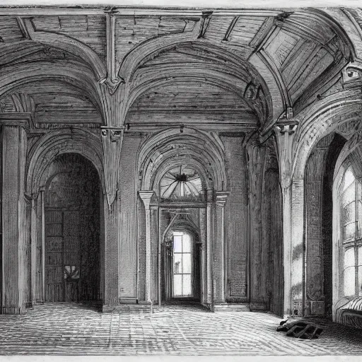 Image similar to sans inside of his castle, interior view