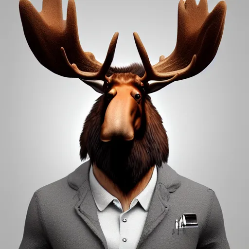 Prompt: really cool moose that owns a bakery that is a money laundering scheme, trending on artstation 8 k