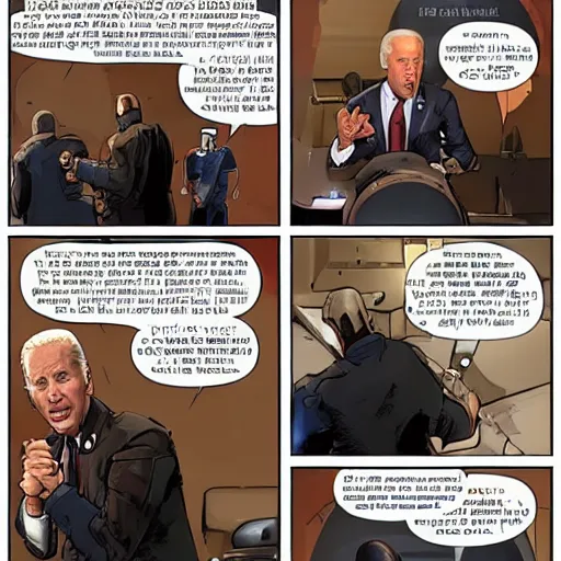 Image similar to joe biden arguing with the doom slayer 4 k