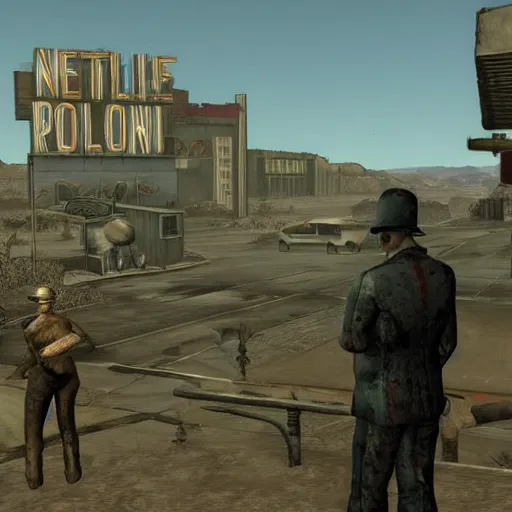 Image similar to fallout new vegas by edward hopper