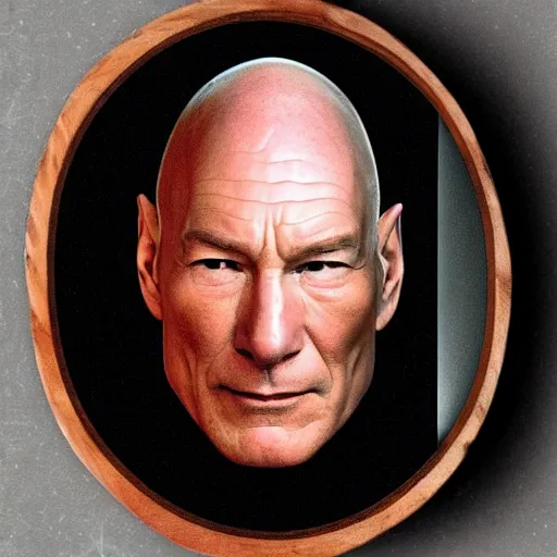 Image similar to an avocado with the face of patrick stewart, captain jean - luc picard in star trek the next generation