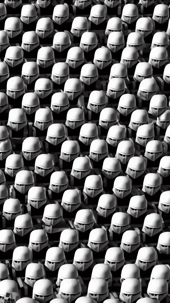 Image similar to a grid of stormtroopers as low - poly, blocky, basic shapes, low detail, hard edges, 3 d render - isometric. minimalistic. color harmony, 8 k detail, gallery quality, hd wallpaper, premium prints available, hyper - detailed, intricate design.