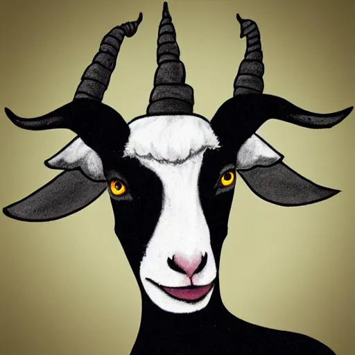 Image similar to a witch as a goat