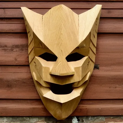 Prompt: hive mind wooden mask