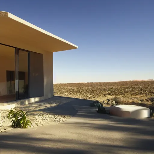Prompt: a suburban house in the middle of a desert, surreal,