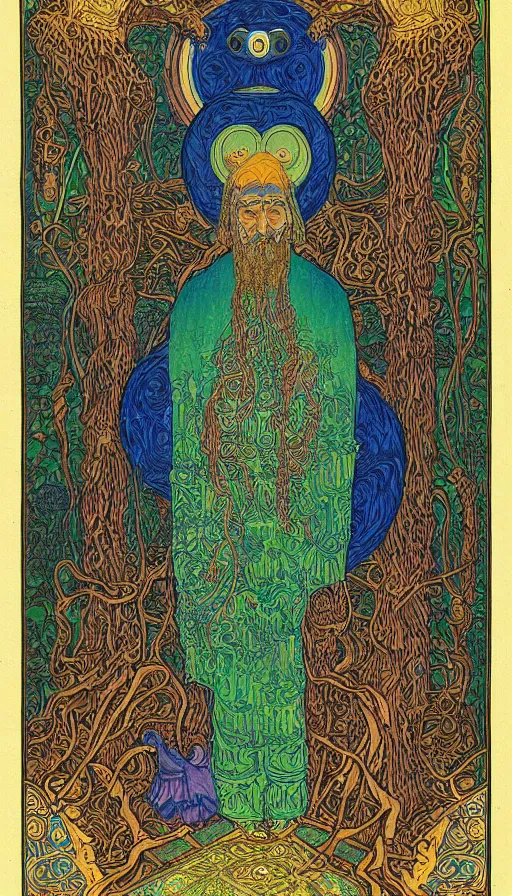 Image similar to portrait of a digital shaman, by ivan bilibin,