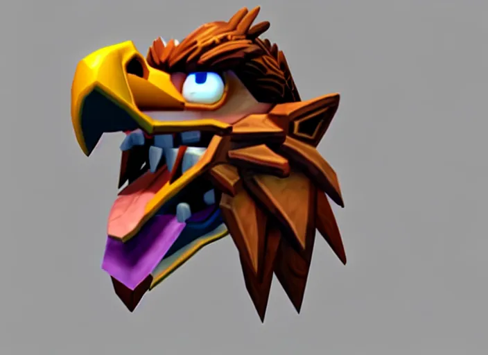 Image similar to eagle head, stylized stl, 3 d render, activision blizzard style, hearthstone style, crash bandicoot artstyle