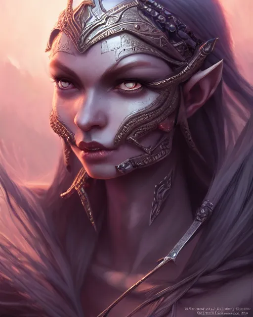 Image similar to dark elf princess, highly detailed, d & d, fantasy, highly detailed, digital painting, trending on artstation, concept art, sharp focus, illustration, global illumination, shaded, art by artgerm and greg rutkowski and fuji choko and viktoria gavrilenko and hoang lap