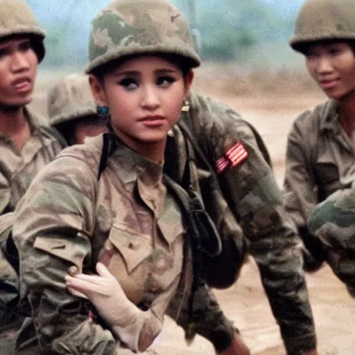 Prompt: ariana grande in vietnam war