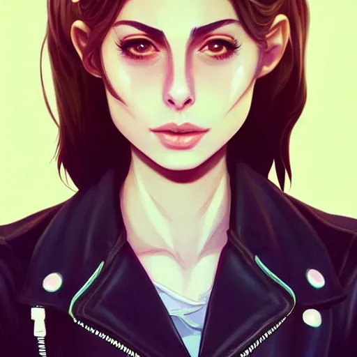 Image similar to a portrait of a beautiful willa holland as a greaser leather jacket, art by lois van baarle and loish and ross tran and rossdraws and sam yang and samdoesarts and artgerm, digital art, highly detailed, intricate, sharp focus, trending on artstation hq, deviantart, unreal engine 5, 4 k uhd image