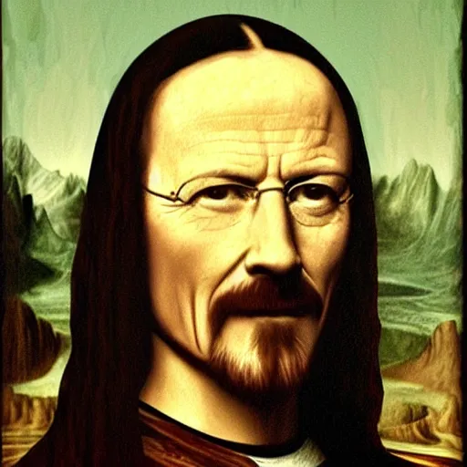 Prompt: walter white as the mona lisa