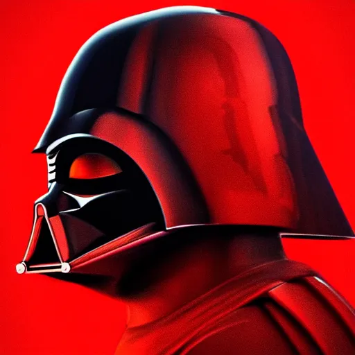 Image similar to darth vader's head coming out of a red mist, epic, trending on artstation, profile pic, centered, accurate anatomy, highly detailed, digital art,