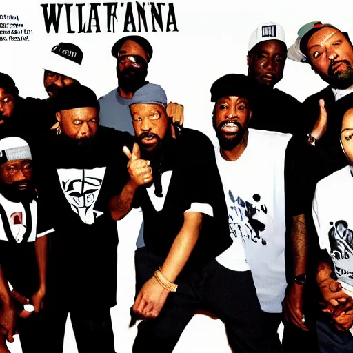 Image similar to the wu tang clan poses for a photo, magazine cover