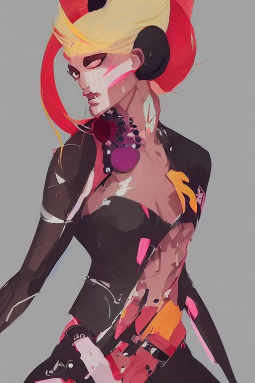 Image similar to an ultradetailed concept art of a stylish fighter from ninjala, by conrad roset, fiona staples and kinu nishimura, featured on artstation