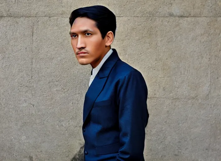 Image similar to outdoor portrait of jose rizal!! as a handsome young man in 2 0 2 2!! wearing stylish modern clothes, photo taken in 2 0 2 0, 3 5 mm f 1. 4 digital photo, matte colors