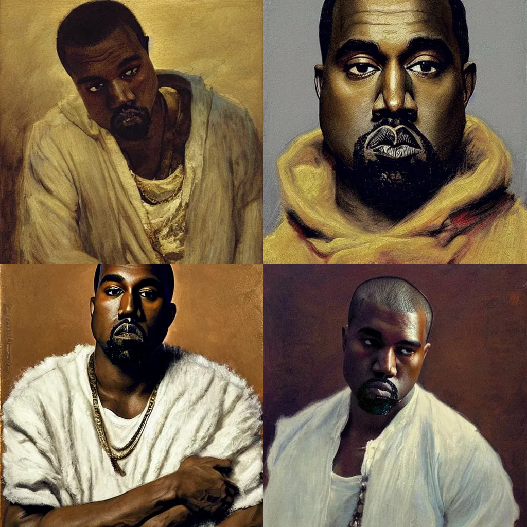 Prompt: kanye west by ilya repin