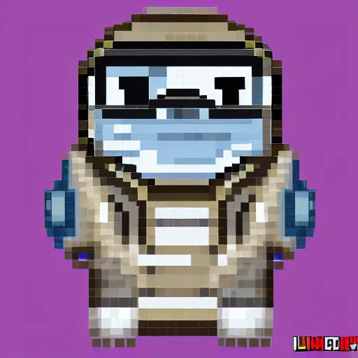 Prompt: pixel art, highly detailed, astronaut pug in space.
