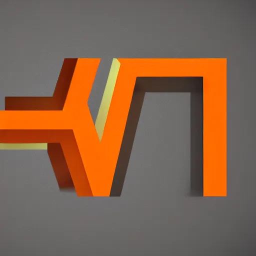 Prompt: Abstract orange high-end premium modern logo of a hawk perching on the letter H, featured on 99designs, gradient.