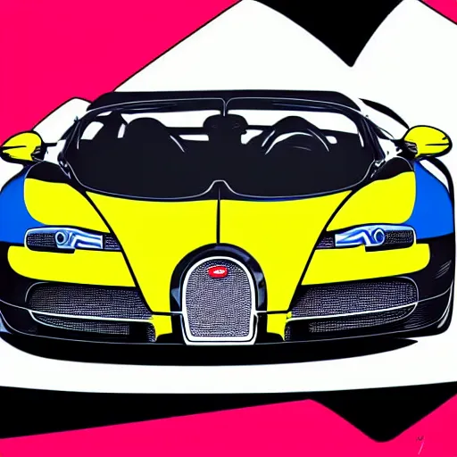 Prompt: Bugatti Veyron, pop art