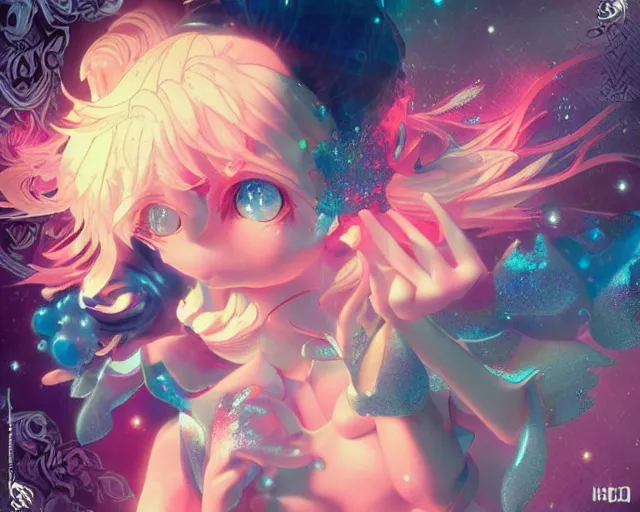 Image similar to James Jean isolated magical girl vinyl figure, figure photography, holographic undertones, glitter accents on figure, anime stylized, high detail, ethereal lighting - H 640