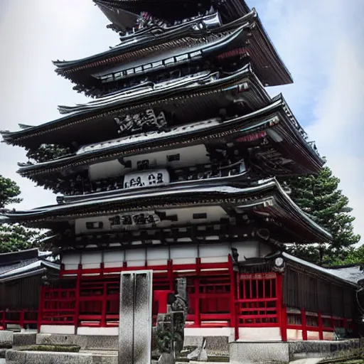 Image similar to japanese cyberpunk temple