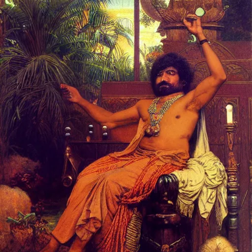 Image similar to srilankan traditional 8 0's man revolutionasing government, painting by gaston bussiere, craig mullins, j. c. leyendecker, lights, art by ernst haeckel, john william godward, hammershøi,,