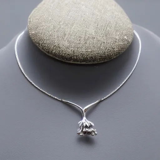 Image similar to silver necklace, realistic, orchid