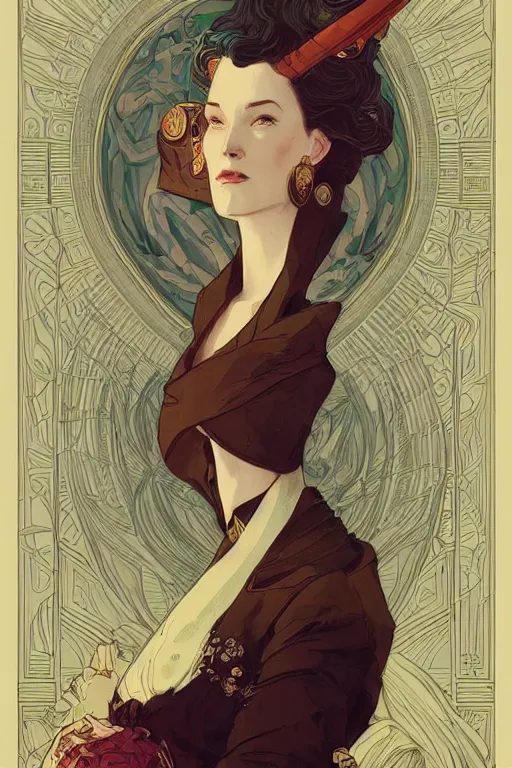 Prompt: portrait of a victorian era duc, man, royal style, art deco, stylized illustration by peter mohrbacher, moebius, mucha, victo ngai, colorful comics style