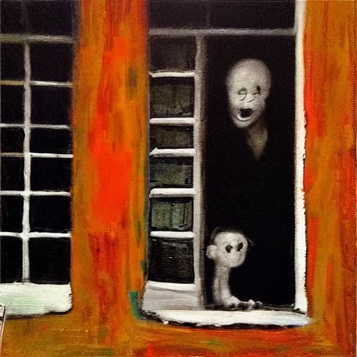 Image similar to “the man by the window scary panting”