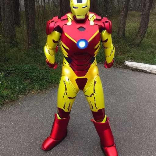 Prompt: kintsugi Ironman suit