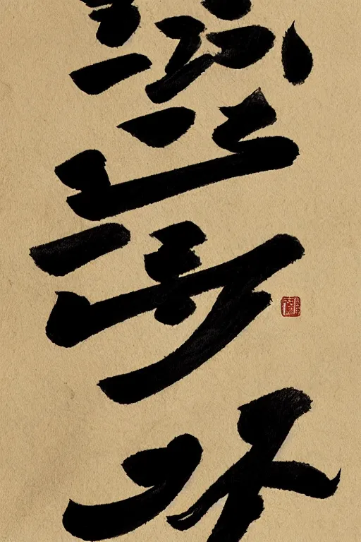 Image similar to A new traditional Chinese character drawn in calligraphic style with a brush and black ink.